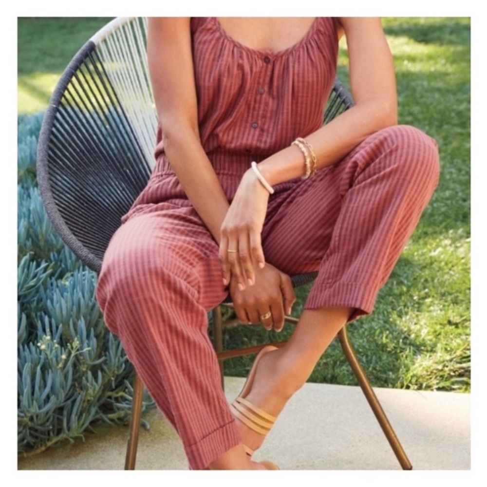 Evereve Sundry striped summer trouser and cami set NWT 100% cotton